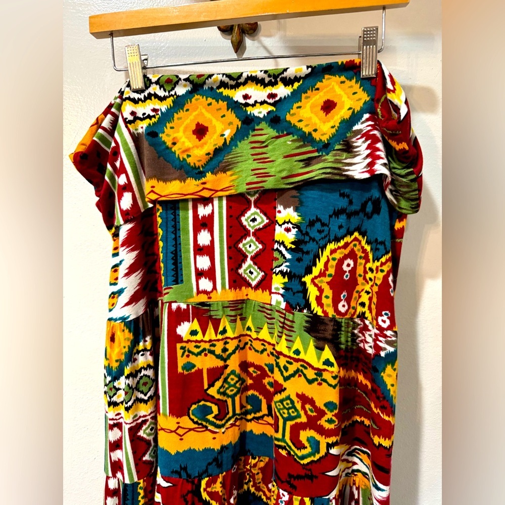Monroe & Main Boho Patchwork Maxi Skirt | Colorful Festival Resort Skirt XL - Picture 3 of 7